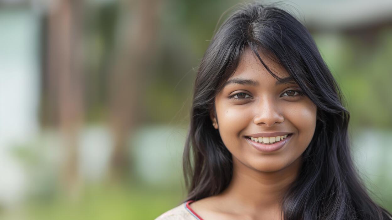 closeup-portrait-of-a-smiling-bangladeshi-woman-outdoor-setting-natural-background-lifestyle-and-diversity-concept-photo
